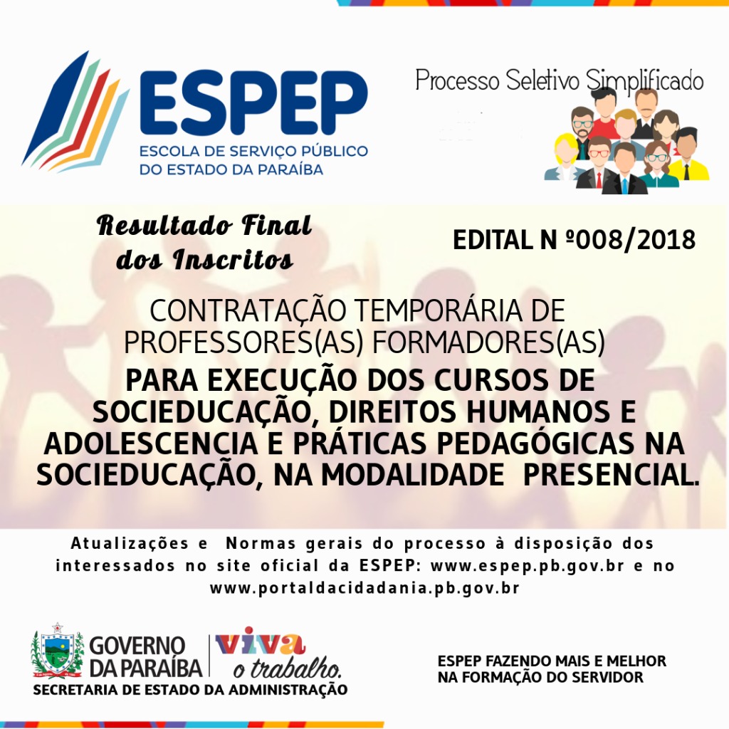 bANNER RESULTADO final - edital 008-18