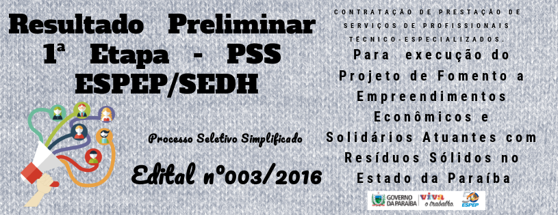 Resultado Preliminar 1 etapa