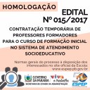 BANNER - HOMOLOGAÇÃO EDITAL Nº015-2017