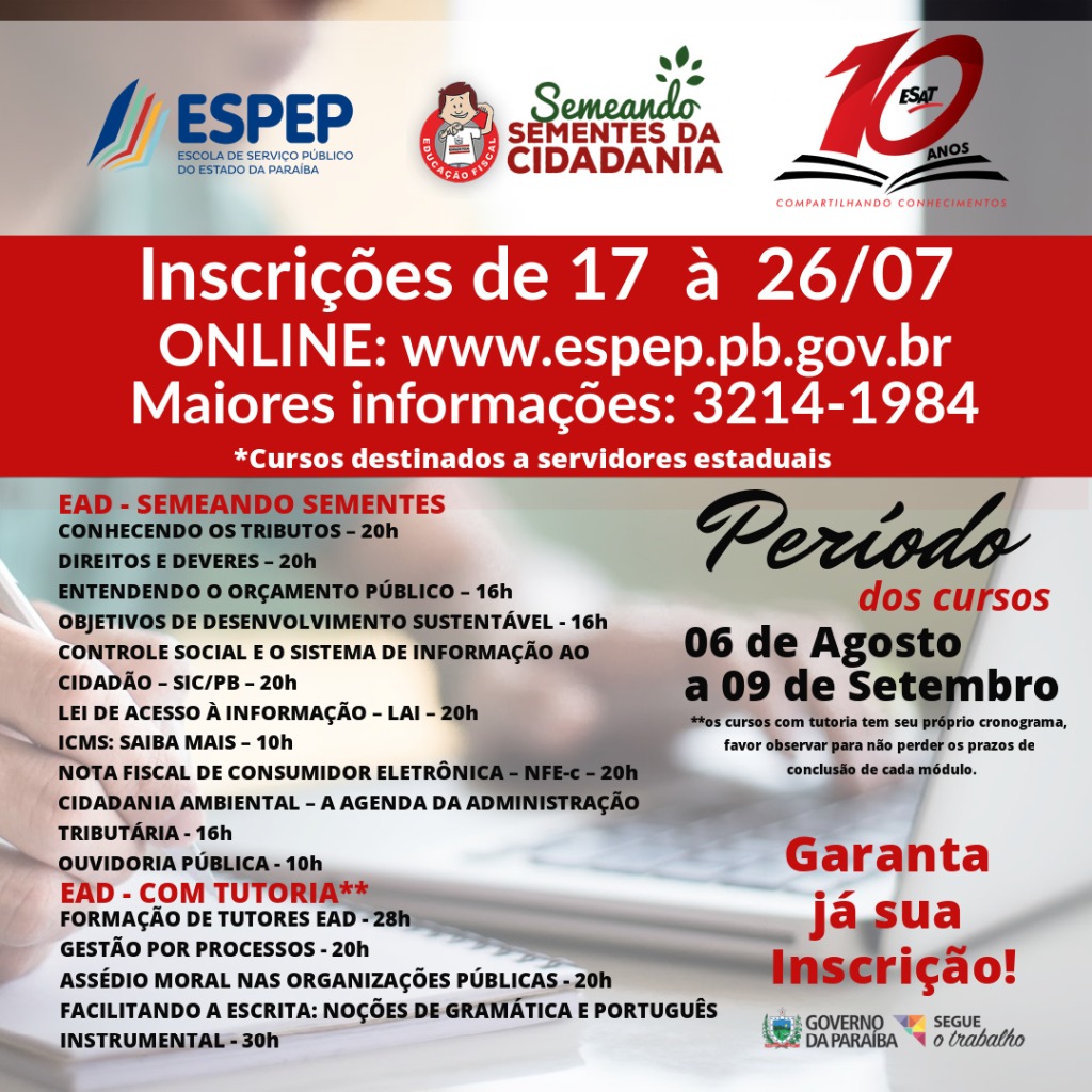 Programação EAD - Agosto/2019