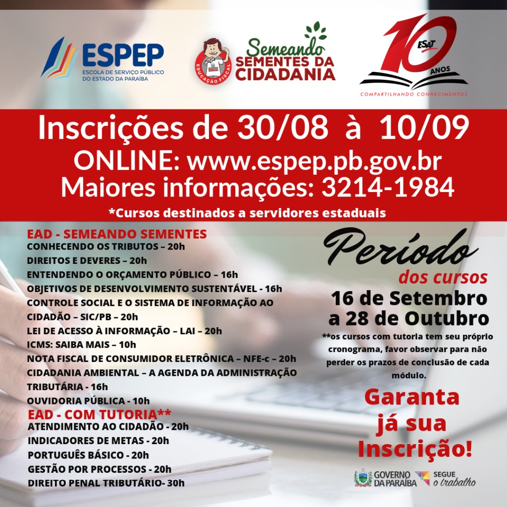 Banner Programação ead - Setembro 2019