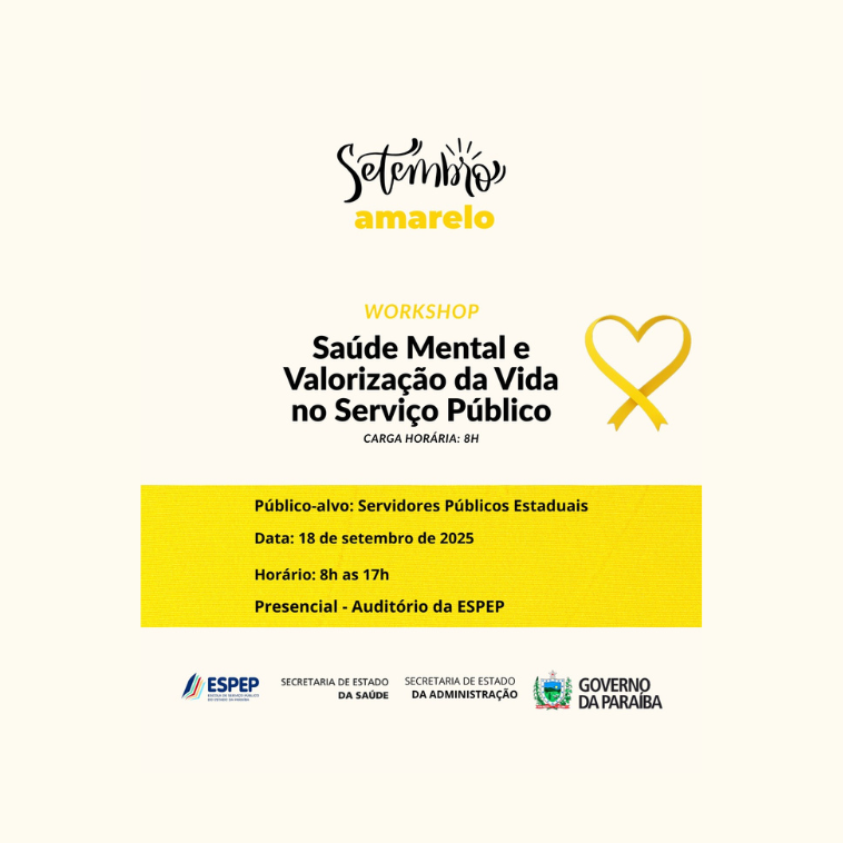 Espep inscreve para workshop sobre Saúde Mental e Valorização da Vida no Serviço Público